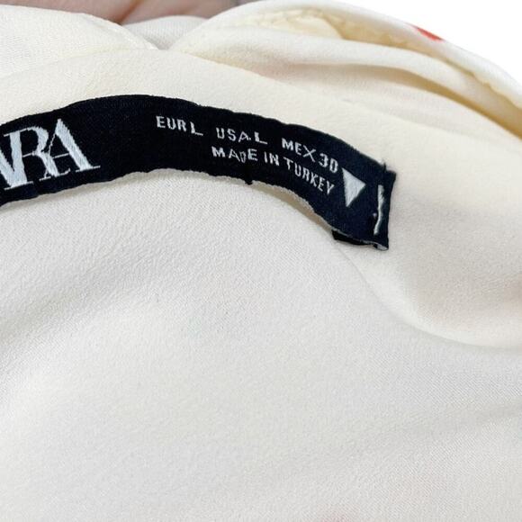 Zara Viral Strawberry Mini Dress Summer V Neck Size Large - Picture 10 of 14